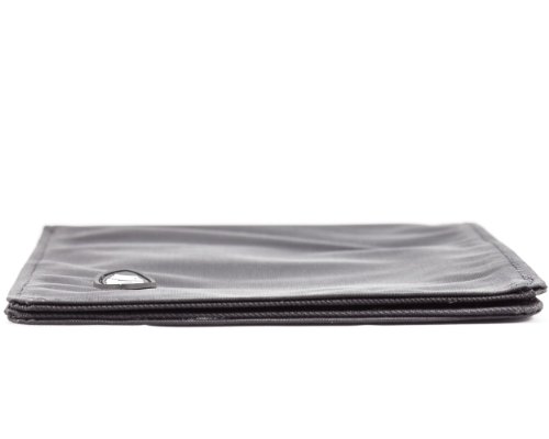 Big Skinny Men's Super Skinny Bi-Fold Slim Wallet, Holds Up to 30 Cards, Black