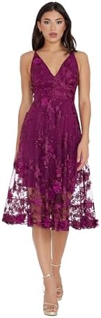 Amazon.com: Dress the Population Women's Blair Plunging Fit and Flare Midi Dress  Dress, Navy/Nude, XXS : Clothing, Shoes & Jewelry