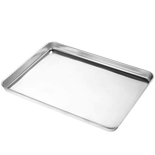 Wildone Baking Sheet Set of 3, Stainless Steel Cookie Sheet Baking Sheet Pan, 9/12/16 Inch, Non