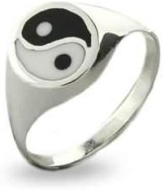 925 Sterling Silver Unisex Round Ying Yang Asia Tai Chi Ring (11)