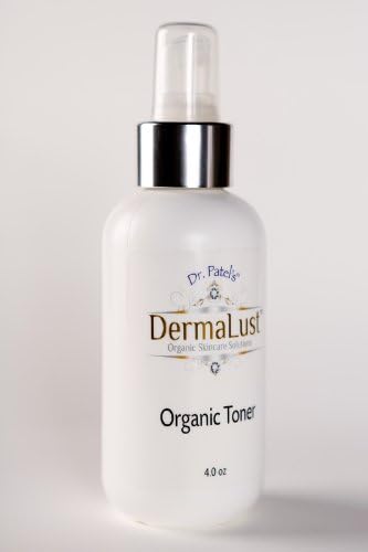 DermaLust Organic Toner with rose flower water, aloe, and passion flower extract