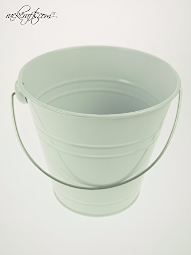 rackcrafts.com Large / XL Metal Sand Water Paint Pails Buckets Party Favor Wedding Baby Shower (XL - White)