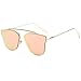 SojoS Modern Women's Men's Ultra Light Metal Frame Mirror Flat Lens Sunglasses SJ1008 With Gold Frame/Pink Mirrored Lens