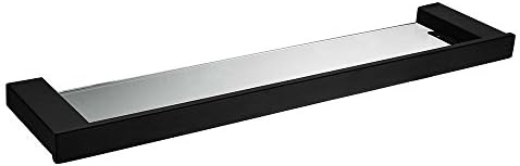 YUTU M0978 Black Matte Glass Shelf Bathroom Accessories Stainless Steel Cosmetic Holder