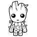 Baby Groot Vinyl Decal Sticker | Cars Trucks Vans Walls Laptops Cups | Black | 5.5 inches | KCD1526