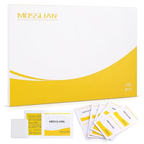 MOSSLIAN 100 x Hearing Aid Wipes, Cleaning Wipes for Ear Tips, Glasses, Screen, Telephone