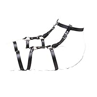 AOTENG STAR Womens Leather Adjustable Body Harness Punk Leg for Party Cosplay Black