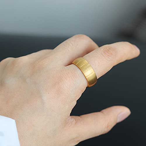 Zoesky Tungsten Rings for Men Women 2mm 4mm 6mm 8mm Golden Domed Brushed Finish Engagement Wedding Band (Golden4mm, 4)