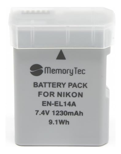 Bateria EN-EL14 MemoryTec Compatível com Nikon D3100 D3200 D3300 D3500 D5100 D5200 D5300 D5500 D5600 Coolpix P7000 P7100 e Mais