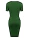 Finejo Women's Cross Front V Neck Ruched Dress Bodycon Pencil Wrap Dresses