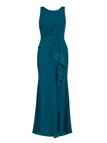 Gina Bacconi Womens Crepe Maxi Cocktail Dress, Teal, 14 UK