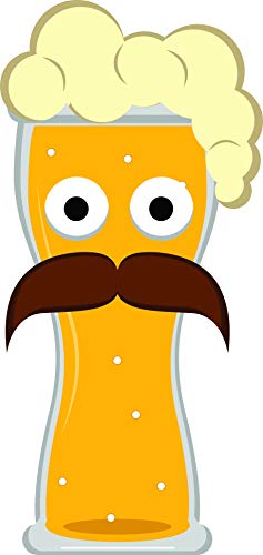 Weizen Beer Glass Mustache Cold One Brew Hoppy IPA Pilsner Alcohol Beverarage Cartoon Vinyl Sticker