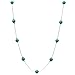 Simulated Turquoise Stone Illusion Station Scatter Sterling Silver Chain Necklace (16 inches)