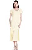 Del Rossa Women's Cotton Knit Nightgown, Long Short Sleeve Sleep Dress