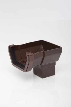 POLYPIPE RS206 White Stop-end Outlet for 112 x 65mm Square guttering System