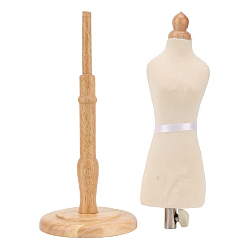 Zerodis Female Dress Form Pinnable Mannequin Body Torso Professional Beech Wood Durable Sewing Dress Form with Wooden Base for Clothing Dress Display
