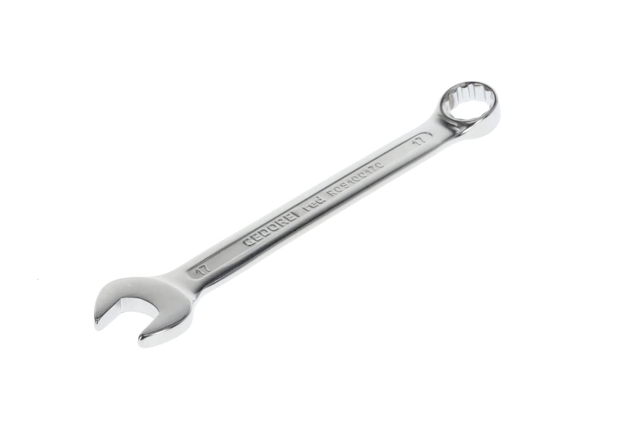 GEDORE Red Combination Spanner SW 17 mm Matt Satin Finish Chrome Vanadium Steel Silver