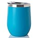 JEAREY Stemless Glass Tumbler 12 oz Stainless Steel Double Wall Vacuum Insulated Wine Cup with Lid Travel Friendly