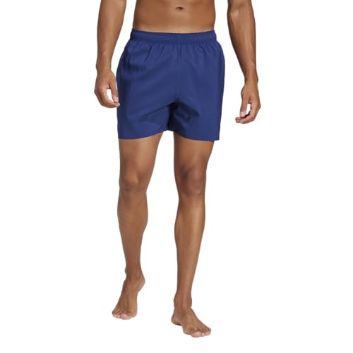 adidas Men's Solid CLX Short-Length Swim Shorts, Dark Blue/Black, 3X-Large