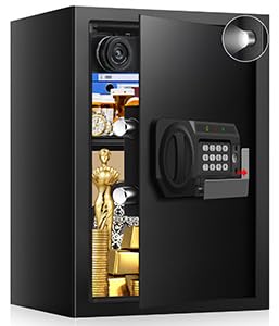 Photo 1 of 3.0 Cub Large Safes for Home Use Fire and Water Proof, Anti-Theft Digital Security Safe Box with Electronic Keypad and Key, Fire Proof Safe for Home Documents Firearm Medicine Money Valuables