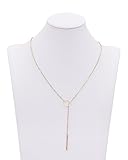 Geerier 1PC Women Pendant Bar Necklace Simple Y-Type Chain Ring Necklace