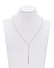 Geerier 1PC Women Pendant Bar Necklace Simple Y-Type Chain Ring Necklace