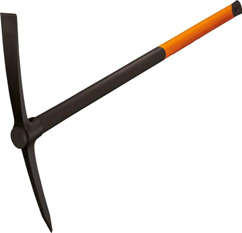 Fiskars geschmiedete Kreuzhacke, Länge: 90 cm, Gewicht: 2,95 kg, Geschmiedeter Stahl-Kopf/Glasfaserverstärkter Kunststoff-Griff, Schwarz/Orange, 200,