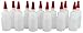Pinnacle Mercantile Small 1 ounce 12-Pack Plastic Squeeze Bottles with Red Tip Caps Great for Travel, Arts, Crafts, Vape Juice, Oil, Glue Empty