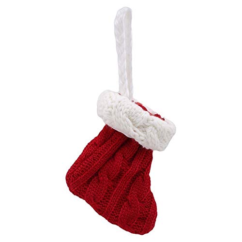 Tableware Storage MatureGirl Clearance Sale!!! 5PCS Christmas Socks Fork Knit Stocking Bag Cover Pocket Xmas Home Pouch Storage (Red)