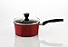 Flamekiss 2-Quart Red Ceramic Coated Nonstick Saucepan w/Glass Lid by Amorè, Nano Ceramic Coating w/Silver Ion (100% PTFE & PFOA Free)