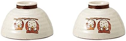 Saikai Pottery Pair Owl Japanese Bowl for rice M size 38847 from Japan