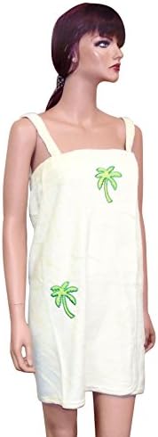 JH Smith Ladies Wrap with Shoulder Straps - Yellow Polyester Fleece with Palm Trees - 2X-Large
