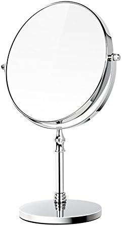 Bear Outdoor 8 inch Two-sided 360 Degree Swivel Vanity Makeup Mirror(1x-3x) Magnification Mirror Tabletop Polished Chrome Plated Mirrors