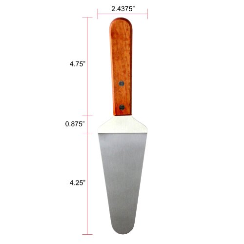 Thunder Group SLTWPS006, 2-1/2-Inch x 5-Inch Pizza Server with Wood Handle, Baking Turner Spatula with Polished Finish, Pie Server