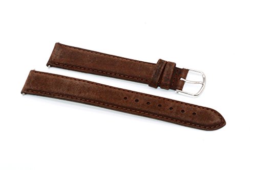 GORGEOUS 18MM BROWN STITCHED PADDED DISTRESSED LEATHER WATCH BAND FITS EXPEDITION WENGER