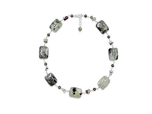 MGR Rosary Style Beaded Chain Wire Wrapping Stone Necklace.