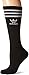 adidas Originals Women's Roller Knee High Sock (1-Pair), Black/White, Medium, (Shoe Size 5-10)