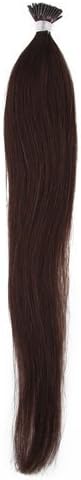 High Quality 100% Remy Human Hair Extensions Straight Stick/i-tip Hair Extension 20 Inches (1g/s) 100g 100 Strands (#4 Medium Dark Brown)