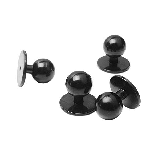 image for CooBigo 30Pcs Pack Black Plastic Chef Coat Stud Button Round Movable J