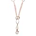 Elizabeth Oblong Link Double Chain Womens Fashion Lanyard Necklace (Rose Gold)