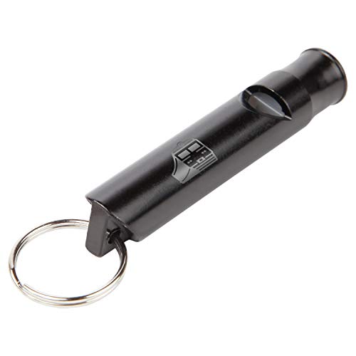 Modern Goods Shop Train Black Metal Whistle Keychain with Laser Engraved Design - Portable Emergency Whistle Keychain - Engraved Whistle Keychain for Crisis Or Outdoor Activities