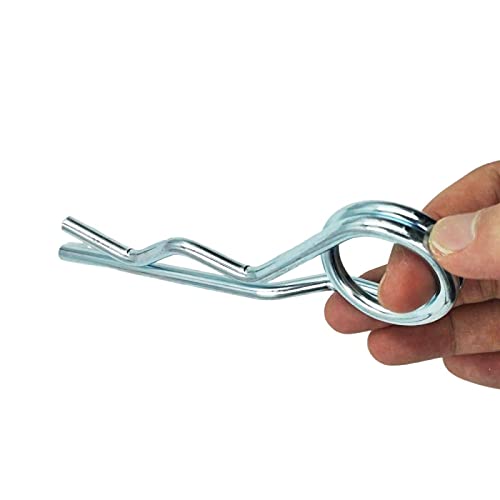Double ring R-Clip Pins R Shaped Spring Cotter Pin Zinc-Plating Trailer Tractor Mower Fastener Hardware (6 x 146 mm (1 pcs))
