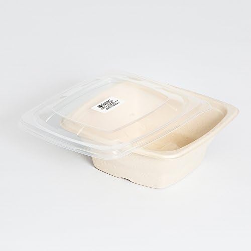 Sabert TerraPac Clear, Sustainable Polypropylene Lid for 24, 28, 32 oz. Square Bowls | 300/Case