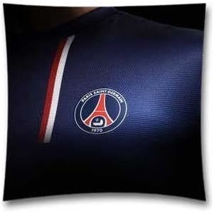 Generic Cotton & Polyester Psg Paris Saint Germain Fc Jersey Logo Soccer Throw Cushion Case Pillow Cover with Invisible Zipper, 18x18-inch
