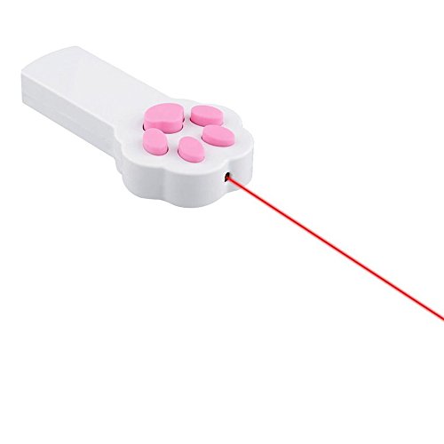 Cat Catch the Interactive LED Light Pointer Paw Style Cat Toys Red Pot Exercise Chaser Toy Pet Scratching Training Tool By Ruri’s (White)