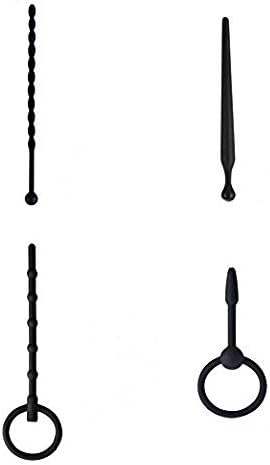 Dreamhomead 4 Pcs Set Silicone Plug Beads Urethral Sounds with Different Size,B