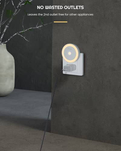 YEELIGHT Motion Sensor Night Light, Plug in Night Light for Kids with Dusk to Dawn Sensor, Auto On & Off, Soft 360° Warm White Kids Night Light for Bedroom, Nursery, Bathroom, Stairs, Hallway, 2 Pack