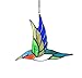 Stained Glass Humming Bird Window Hanging Sun Catcher, 6 1/2