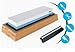 Shindo Premium Knife Sharpening Whetstone: Super fine grit 1000/6000 with Precision Guide and Nonslip Bamboo Base with Detailed Instructions