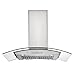 Zuhne iChorus 36 inch Kitchen Island Vented/Ductless Stainless Steel Range Hood or Stove Vent with Energy Saving Touch Control & LED Lights primary